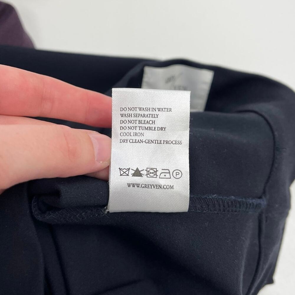 Grey/Ven Porterfield High Rise Pintuck Pull-On Stretch Career Ankle Flare PantXS - Picture 11 of 13